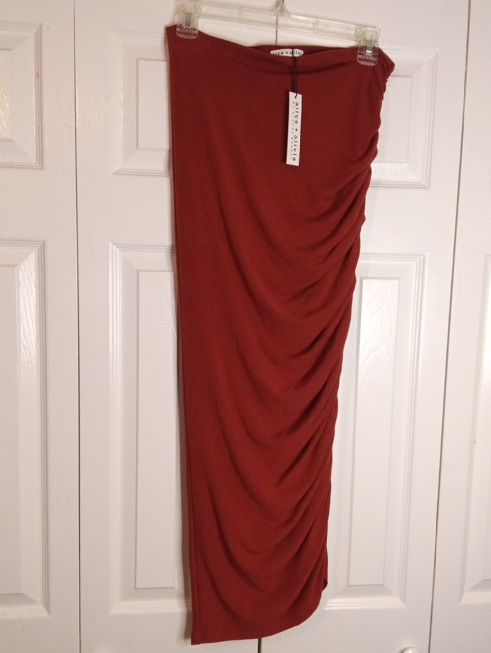Alice + Olivia Ruched Stretch Jersey Pencil Skirt